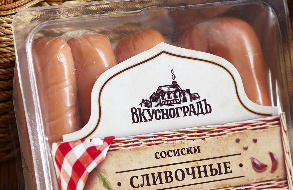 Разработка торговой марки «Вкусноград»: дизайн логотипа и разработка упаковки товара.
