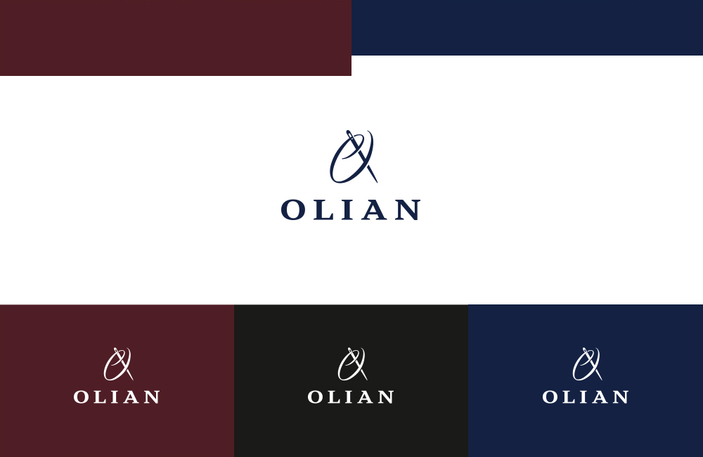 Дизайн товарного знака и фирменного стиля бренда мужской одежы Olian