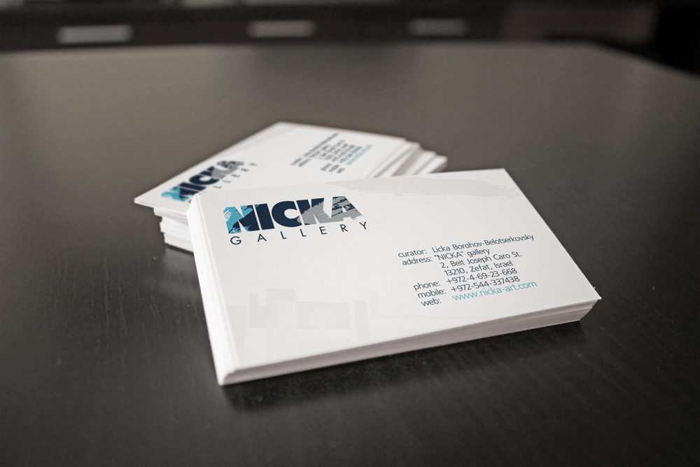 Логотип и визитные карточки для художественной галереи Nicka gallery